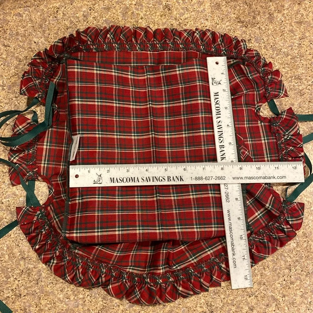 Longaberger Cake Plaid Tidings Fabric Basket Liner 20125 Ribbon (Liner Only)